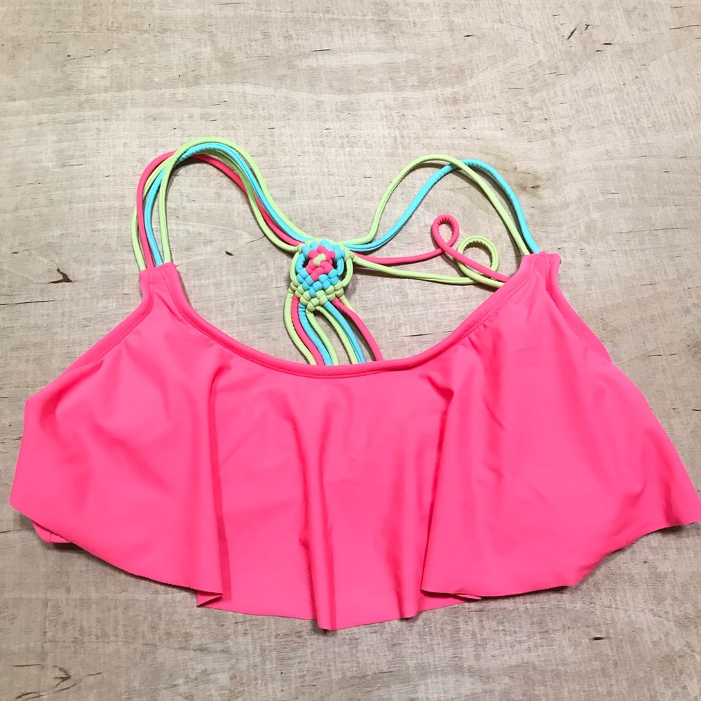 Xhilaration Swimsuit Top Neon Pink Size L